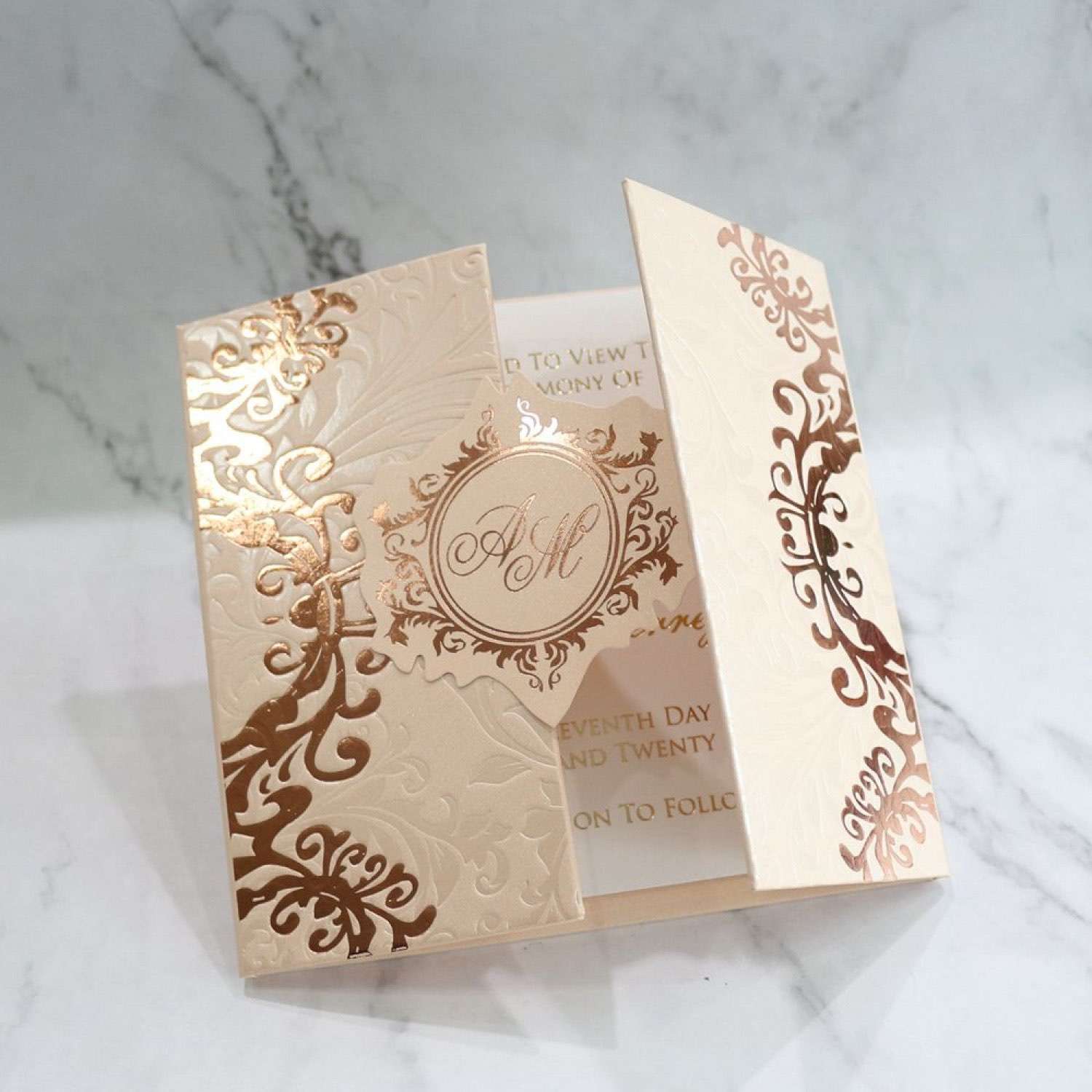 2020 Invitation Card  Square Wedding Card With Hard Cover Foiling Printing 